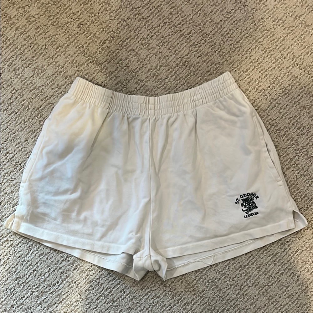 Brandy Melville White Athletic Shorts with Elastic Waistband and pockets